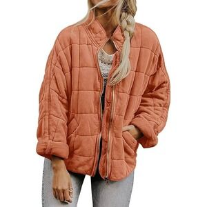 Women's Quilted Orange Jacket